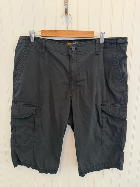 Lee Other - Vintage Lee Black Skater Shorts with Yellow Logo Tag Extra Long Size 40